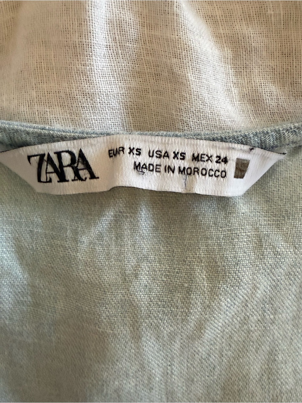 Zara Light Blue Tiered Puff Sleeve Mini Dress XS - Picture 3 of 4